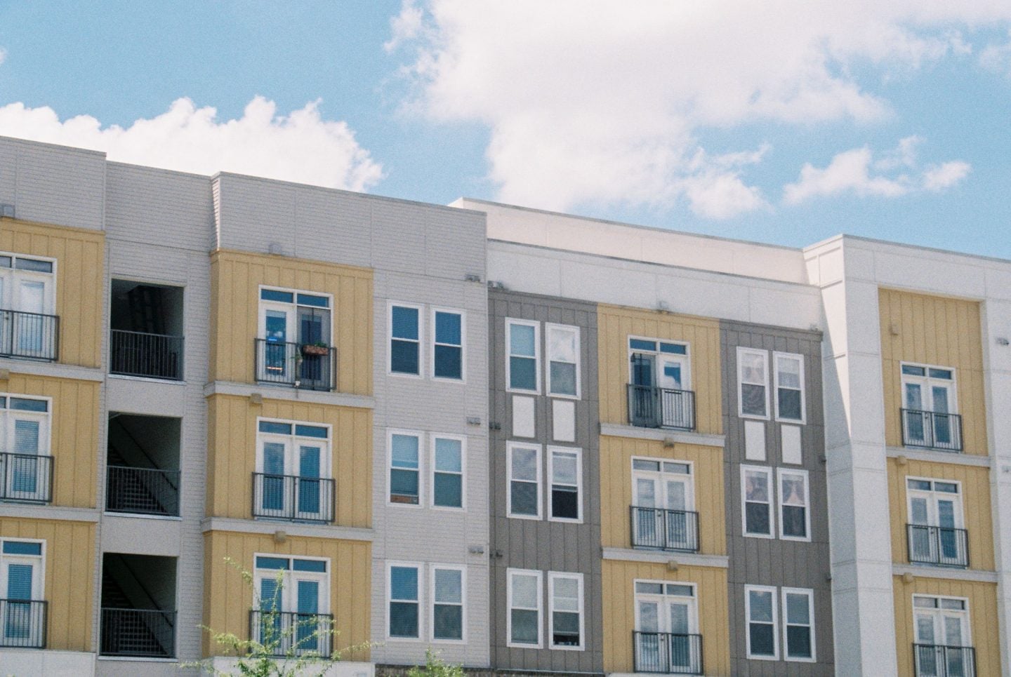 Top floors of modern apartment building